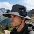 thumbnail image 6 of RICHMJ Solar Powered Fan Hat for Men Women, Wide Brim Hat with 2 Fans UPF 50+, For Outdoor Fishing Beach Sun Hat ,Mountaineering(B), 6 of 7