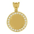 thumbnail image 2 of 10k Yellow Gold Mens Cubic Zirconia Medallion Fashion Charm Pendant for Men, 2 of 4