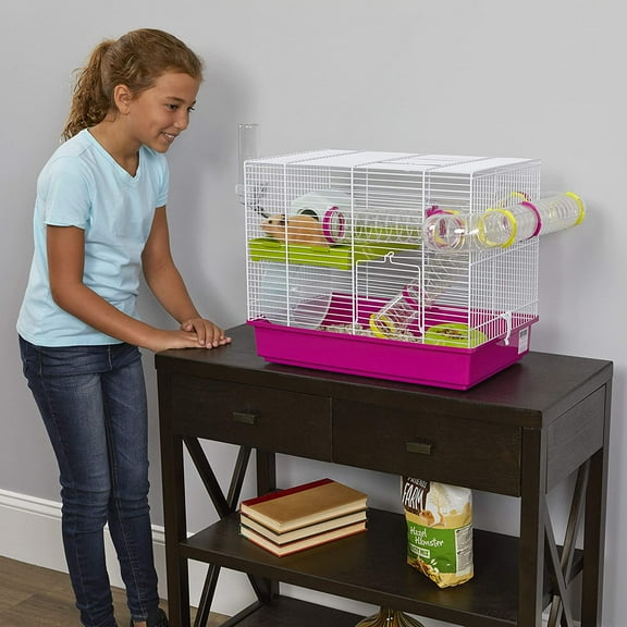 Interactive Hamster Cage with Fun Tubes & All Accessories - 18.11L x 11.61W x 14.8H