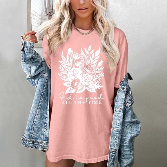 Gold T Shirts for Women's 2d Printed Casual Pure Cotton Top with Round Neck and Short Sleeves Fashion Clothing