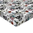 thumbnail image 2 of Ambesonne Vintage Fitted Sheet, Skulls and Flowers, California King, Multicolor, 2 of 3
