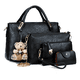 thumbnail image 1 of Juego 4 Bolsos Mujer Cartera Tote Cosméticos Tarjetero Oso Xtellar Color Negro, 1 of 3