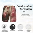 thumbnail image 3 of Fotbe Haired White Horse Traje de Baño para Hombre – Shorts de Natación de Secado Rápido con Forro y Bolsillos-Medium, 3 of 6