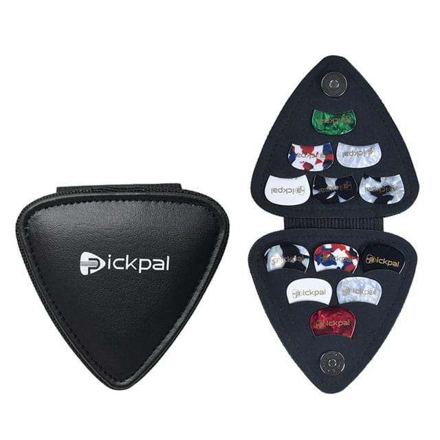 Bolsa para pinzas PICKPAL Estuche para púas de guitarra para guitarra eléctrica acústica Incluye 12 púas de guitarra Púas de cuero para guitarra Bolsa de almacenamiento Bolsa para púas de guitarra Reg Tomshoo Bolsa para pinzas
