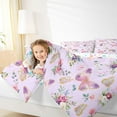 thumbnail image 4 of jejeloiu Cute Cartoon Butterflies Bedding Comforter Set,Country Floral Twin Comforter Sets,Purple Pink Green Bedding Set For Girls Teens,Super Cozy Room Decor Reversible,2-Piece, 4 of 8