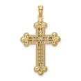 thumbnail image 3 of Finest Gold 14K Two-tone Diamond-cut Polished 3D Cross Pendant, 3 of 7