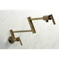 thumbnail image 4 of Kingston Brass KS4103CML Manhattan Wall Mount Pot Filler Faucet, Antique Brass, 4 of 7