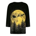 thumbnail image 4 of zaveiop Womens Christmas Shirts Long Sleeve V-Neck Button Down Fall Tunic Tops Reinder Print Loose Casual Blouse (Z2-Yellow, XL), 4 of 5