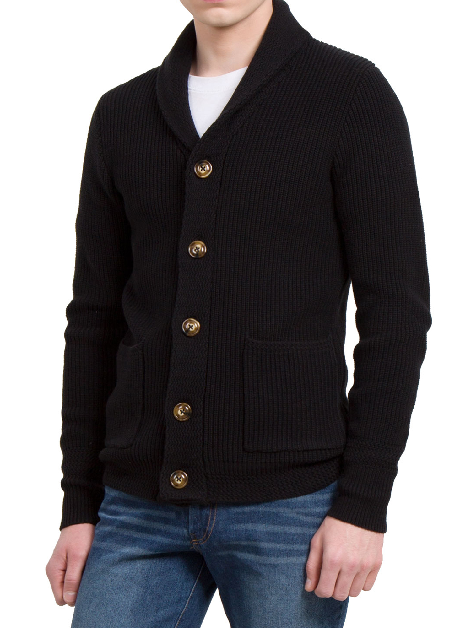 mens black cardigan outfit
