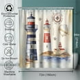 thumbnail image 4 of Nautical Lighthouse Retro Theme Fabric Shower Curtain Sets Bathroom Decor with Hooks Waterproof Washable Blue Red and White 72Wx84H Inches, 4 of 5