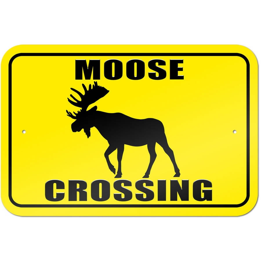 Moose Crossing Sign