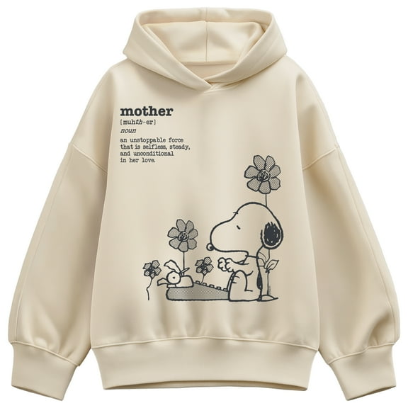 Peanuts - Snoopy Mom Definition - Women's Oversized Fleece Hoodie Sweatshirt