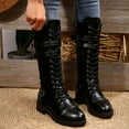 thumbnail image 5 of Knee-High Boots Women Round Toe Chunky Heel Dressy Cozy Booties Women's Casual Comfortable Boots Winter Cozy Booties Shoes, 5 of 8