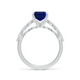 thumbnail image 2 of ANGARA Lab Grown 2.45 Ct Blue Sapphire Engagement Ring with Diamonds for Women in 14K White Gold (Size-9x7mm) | Anniversary, Jewelry Gift for Women | Lab-Grown Blue Sapphire Ring, 2 of 8