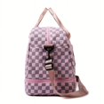 thumbnail image 3 of Portable Checkerboard Pattern Sports Gym Bag, Large Capacity Travel Duffle Bag,, 3 of 5