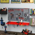 thumbnail image 2 of Wall Mount Tool Organizer with 54 Pegboard Hooks&Shelf, Heavy-Duty Garage Storage System for DIY Projects, 2 of 11