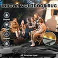 thumbnail image 5 of VUNATE Outdoor Rug with LED Strip Lights 9'x12' Waterproof Reversible Patio Rug Plastic Straw Lightweight Indoor Outdoor Rug for RV Camping Deck Balcony Tropical Porch Decor Dark Gray and Black, 5 of 6