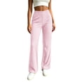 thumbnail image 3 of Otvok Women Ribbed Lounge Trousers, Elastic High Waist Slim Fit Flare Casual Pants for Daily Street Outfits, 3 of 7