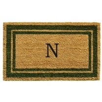 Calloway Mills Sage Green Border 18" x 30" Monogram Outdoor Doormat (Letter N)