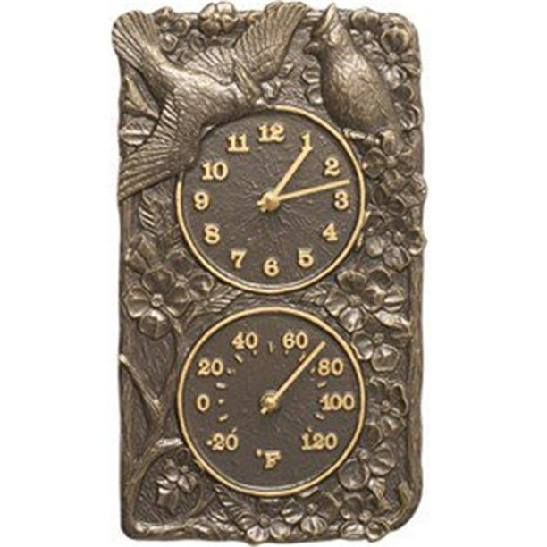 Whitehall Products 1949 Cardinal Horloge & Thermomètre - Bronze Français
