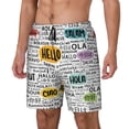thumbnail image 1 of Kdxio Hello Print Mens Swim Shorts with Mesh Lining, Breathable and Quick-Drying, Adjustable Waist, Privacy Pocket-Small, 1 of 6