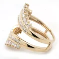 thumbnail image 2 of Forever Jewels 3Ct Round Moissanite Women Ring Guard Enhancer 14K Yellow Gold Plated, 2 of 5