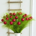thumbnail image 7 of 10 Pcs Green Christmas Picks Artificial Furry Green Curly Stems Xmas Tree Topper Ornaments with Red Ball for Christmas Wreath Craft Vase Fillers Home Decorations, 7 of 7