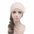 thumbnail image 4 of Women Soft Comfy Beanie Flower Design Keep Warm Breathable Hat Sleep Caps Daily Wear, 4 of 8