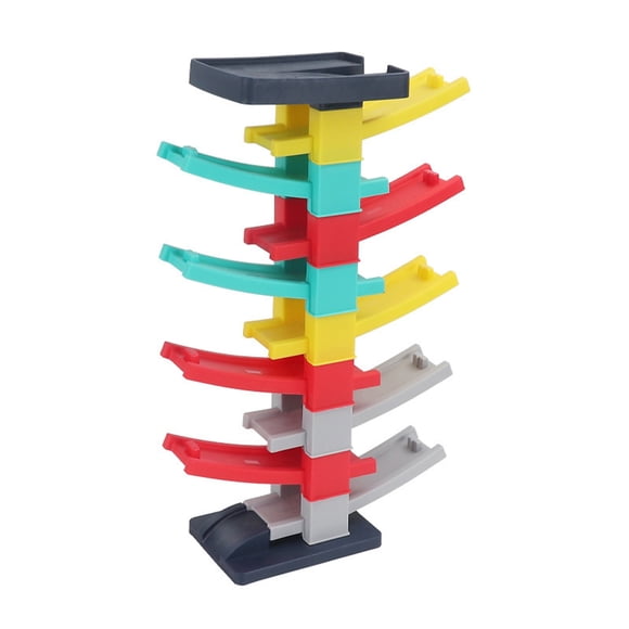 Juguetes de rampa para coches de pista para niños, pistas de habilidades motoras, juegos de vehículos con rampa para coches, con 10 minicoches y un garaje para coches.