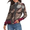 thumbnail image 2 of Gay Santa Daddy Women's Turtleneck Sweater Long Sleeve Ribbed Fitted Turtle Neck Casual Fall Winter Collection Top S, 2 of 4