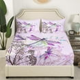 thumbnail image 3 of Erosebridal Flying Dragonfly Sheet Set Twin,Floral Flower Bedding Sets Twin Size,Mother'S Day Twin Sheet Sets,Lightweight Botanical Bedroom Decoration,3pcs, 3 of 7