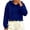 Blue, variant on Women Crop Hoodie Scallop Hem Long Sleeve Drawstring Casual Hood Sweatshirt Pullover Fall Drawstring Hooded Tops S