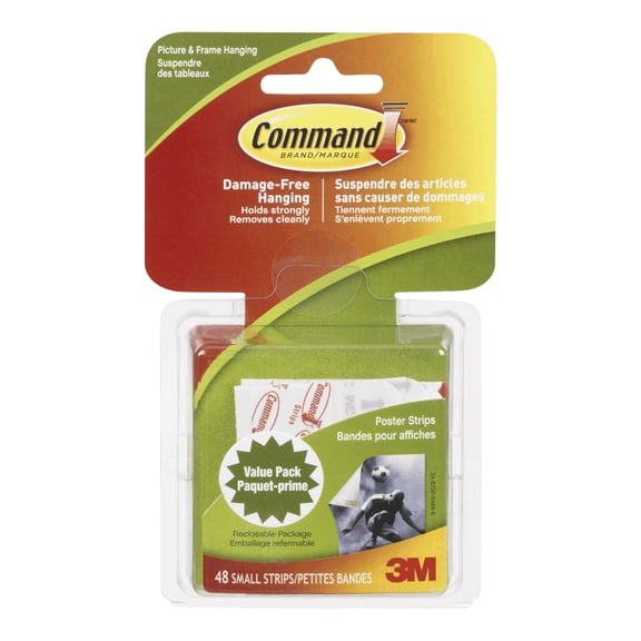 48 Pack Small Poster Adhesive Strips
