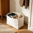thumbnail image 2 of Canvas Storage Bag Foldable Organizer with Handles for Clothes Toys Blankets 52x32x26cm, 2 of 6