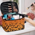 thumbnail image 5 of HELLHERO Large Capacity Makeup Organizer Bag Polyester Wide-open Cosmetic Makeup Bag Brush Holders Zipper Storage Bag Portable Hanging Organizer Bat Pattern, 5 of 6