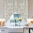 thumbnail image 4 of Pastoral Flowers Swag Curtain Valance for Windows, Light Green Flower Farm Vintage Linen Texture Window Treatments Short Swag Topper for Kitchen Windows Bathroom Bedroom, 28"x36", 4 of 8