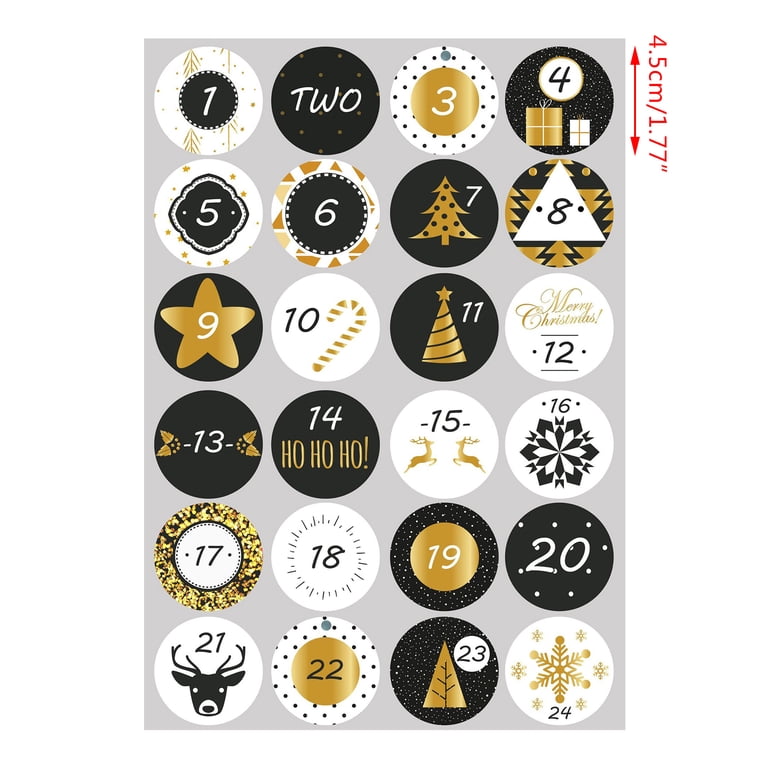 Yihuala 240x Christmas Countdown Advent Calendar Number Sticker Gift ...