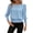 Light Blue women's long sleeve ruffle blouses a1, variant on thefmos Women's Fall Long Sleeve Ruffle Blouses Round Neck Smocked Pullover Tops Casual Basic Tshirt Solid Dressy Cute Winter Fashion Tops, Light Blue L