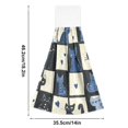 thumbnail image 6 of Yayeee Kitchen Hanging Hand Towels Set of 2 with Loop Bathroom Absorbent Tie Towel, Black and Blue Cat, 6 of 7