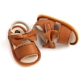 thumbnail image 4 of SOFMUO Unisex Baby Girls Boys Sandals Premium Soft Anti-Slip Rubber Sole Infant Bowknot Summer Outdoor Shoes Toddler First Walkers (Brown,0-6 Months), 4 of 6