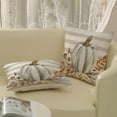 thumbnail image 6 of Fall Pillow Covers 20x20 Gray Stripes Pumpkin Decor Throw Pillows Case for Couch Maple Leaves Autumn Harvest Indoor Outdoor Decorative Cushion Cases for Sofa Bed Decorations Set of 2, 6 of 6