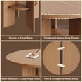 thumbnail image 3 of Bestier 47" Round Dining Table for 4-6 People, Kitchen Table with Under-Table Storage Shelf & Thickened Waterproof Top for Dining Room, Walnut, 3 of 9
