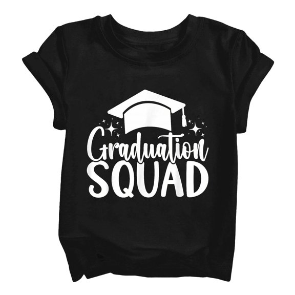 EnJoCho Boys Girls Graduation T-Shirt Teen Cute Grad Letter Graphic Short Sleeve Crewneck Shirt Kids Boy Girl Cotton Boys Oversized Cotton T Shirt
