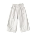 thumbnail image 6 of ITSAME Girls Pants, Straight Leg Elastic Waist Loose Fit Fashion Casual Thin Pants with Pockets White 12M, 6 of 6