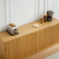 thumbnail image 6 of Semiocthome 67" Sideboard, Curved Contour Storage Cabinet, 4-Doors, Natural, 6 of 7