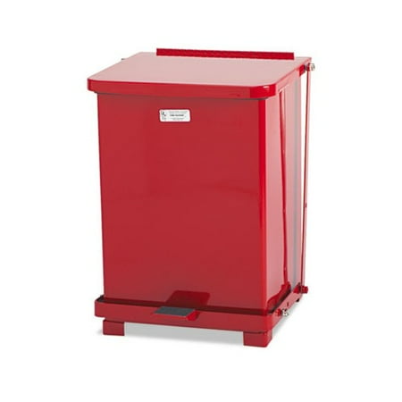 Defenders Biohazard Step Can Square, Steel, 4 gal, Red