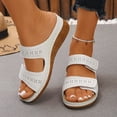 thumbnail image 6 of Samdudou Sandals for Women Casual Summer Slip On Flat Shoes Open Toe Double Strap Hollow Out Pattern Lightweight Footwear for Office, 6 of 7
