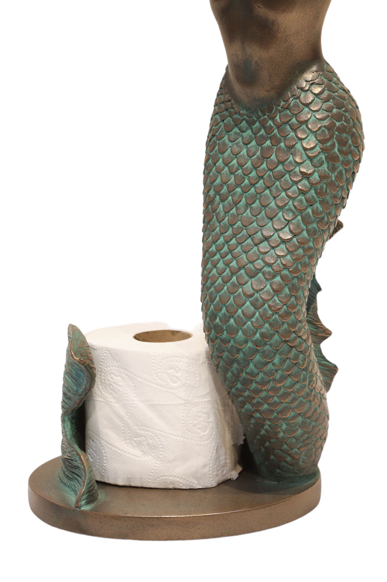 Mermaid Toilet Paper Holder Verde Bronze