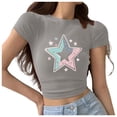 thumbnail image 4 of Rezuofi 2 Pcs Cowgirl Shirt Women Embroidery Western Outfits PU Leather Star Graphic Tees Short Sleeve Tops, 4 of 5