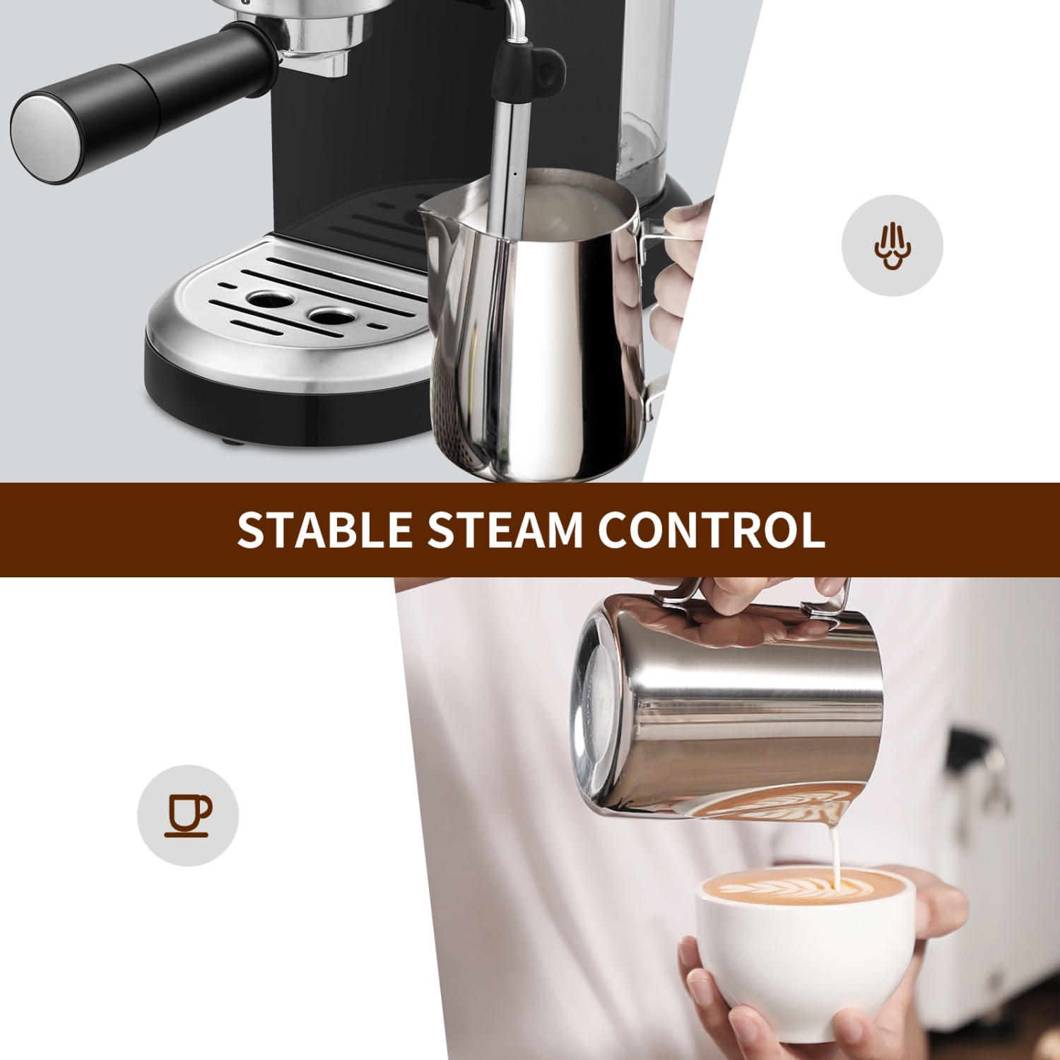 Espresso Coffee Machine 20 Bar, Retro Espresso Maker with Milk Frother  Steamer Wand for Cappuccino - The WiC Project - Faith, Product Reviews,  Recipes, Giveaways